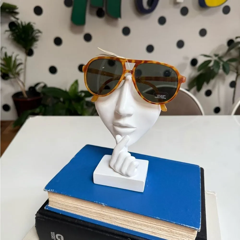Men’s NWT Vintage 70s Deadstock Tortoise Shell Grandpa Aviator Driver Sunglasses